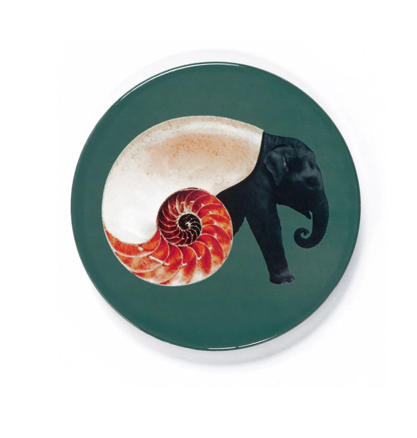 Shellephant Lot de 4 sous-verres en céramique