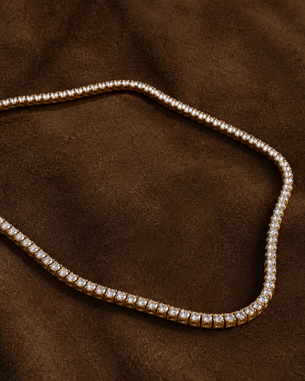 Oraya Tennis Necklace 2.5 mm – Gold Plated