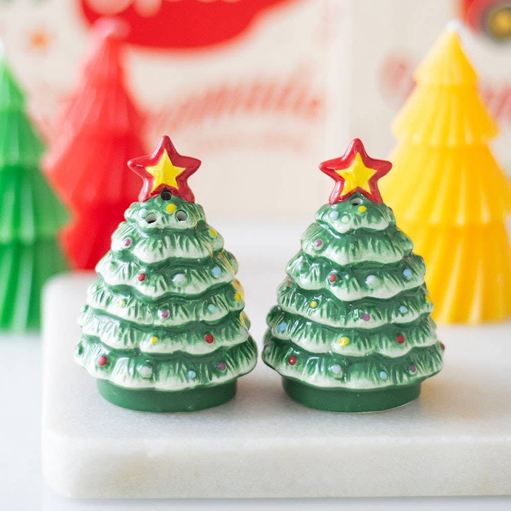 Nostalgiska julgranar – Salt- &amp; pepparkar i keramik, 2-pack
