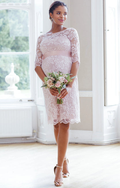 Amelia Lace Maternity dress in lace - Cameo Rose