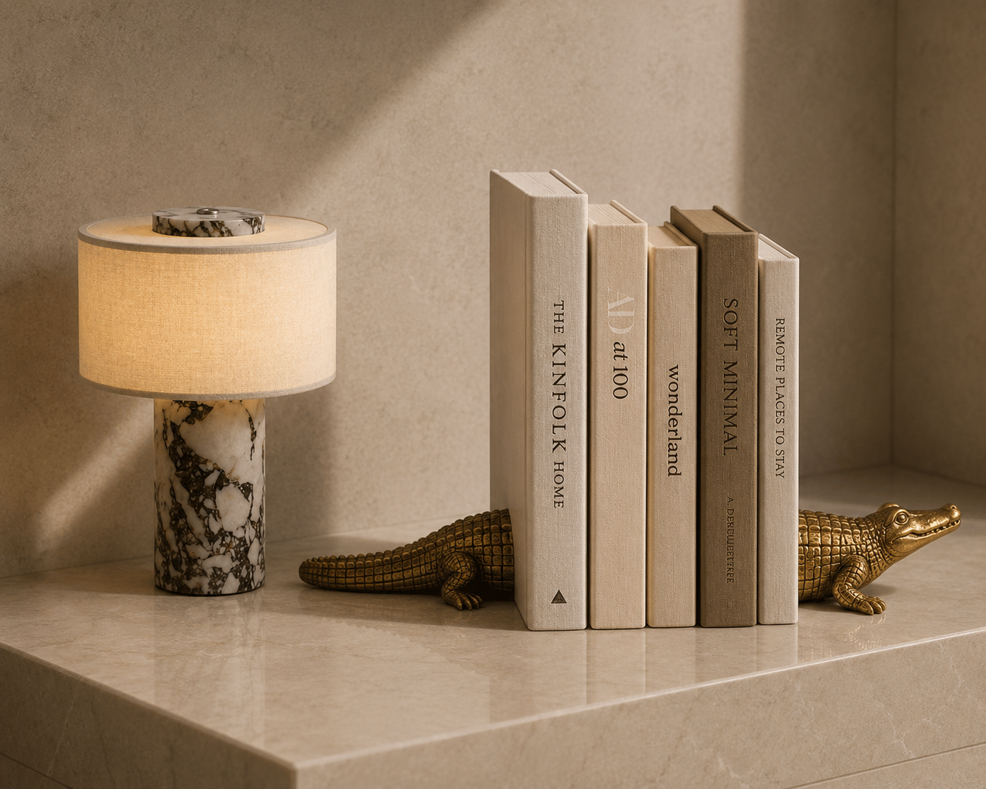 Luzia Bordslampa – Portabel designlampa i massiv Calacatta Viola Marmor | STONESY