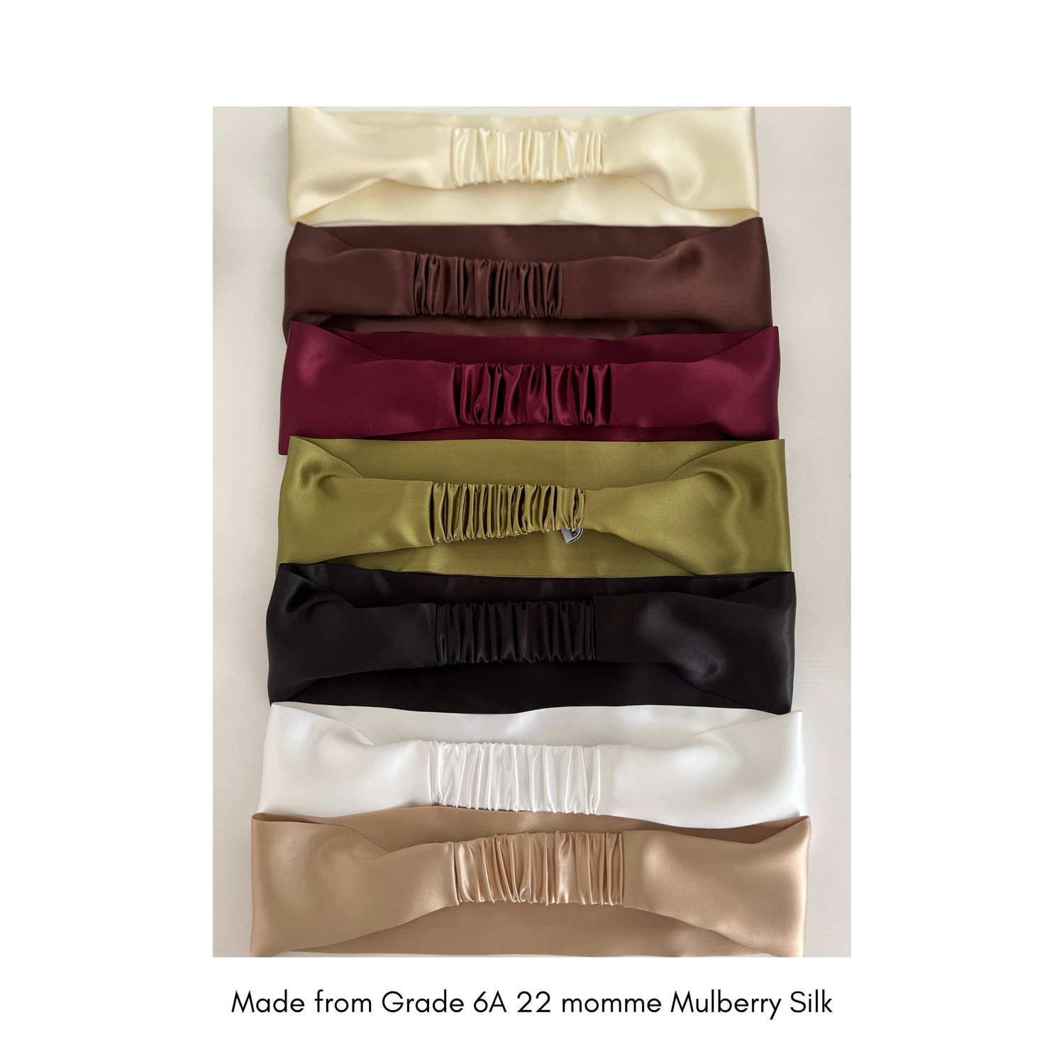 Silk Headband - Brown - Wide