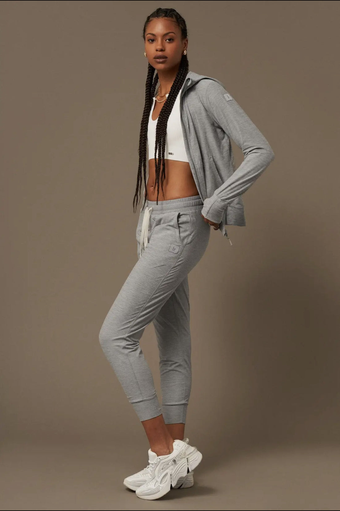 Lounge Jogger in Melange Grey, Believe Athletics