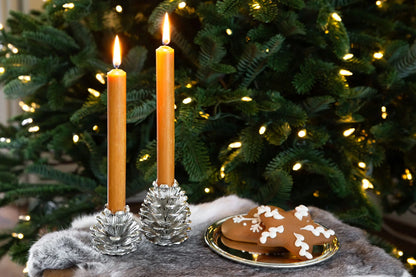 Ljusstake “Pinecone” – 9 cm / 6 cm (silverfinish) – EDZARD