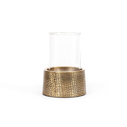 Croco Ljusstake med Glas – Mässing (Stor) | Bazar Bizar Living
