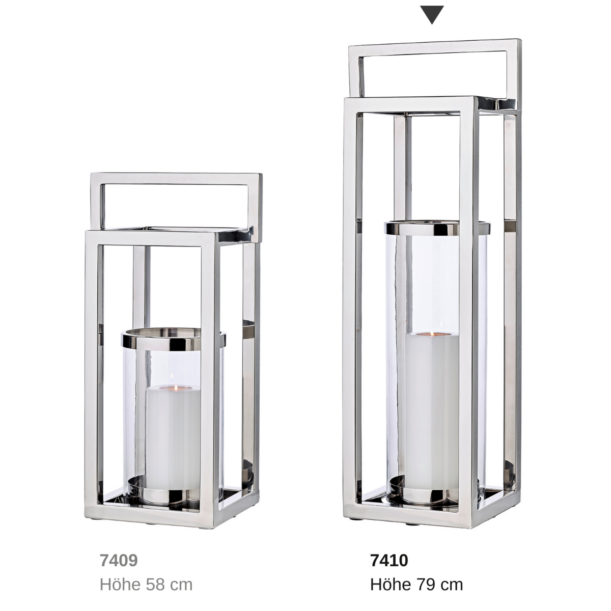 EDZARD | Manhattan Lantern, Stainless Steel 79 cm