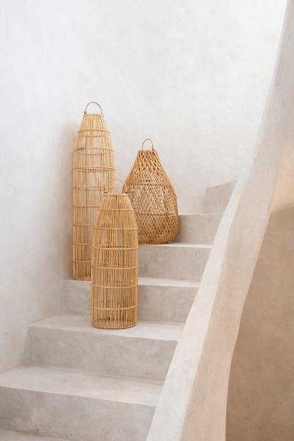 Fish Trap Taklampa – Natural ⌀22 × H62 cm