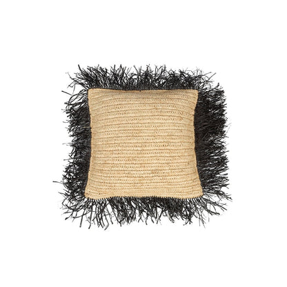 The Raffia Cushion Cover - Natural Black 40x40