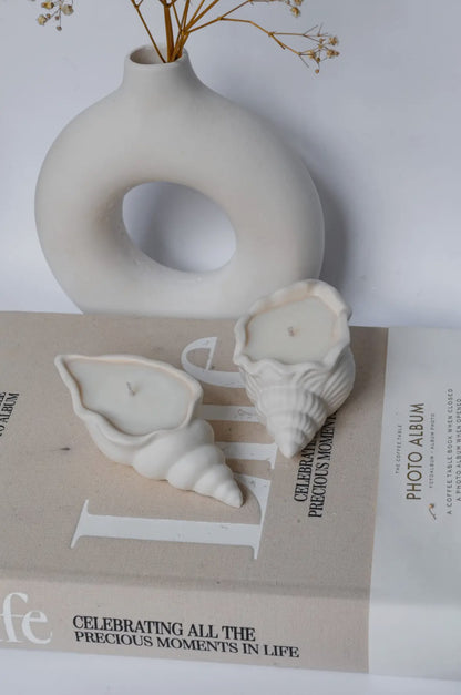 Seashell Beach Candles - 2 st