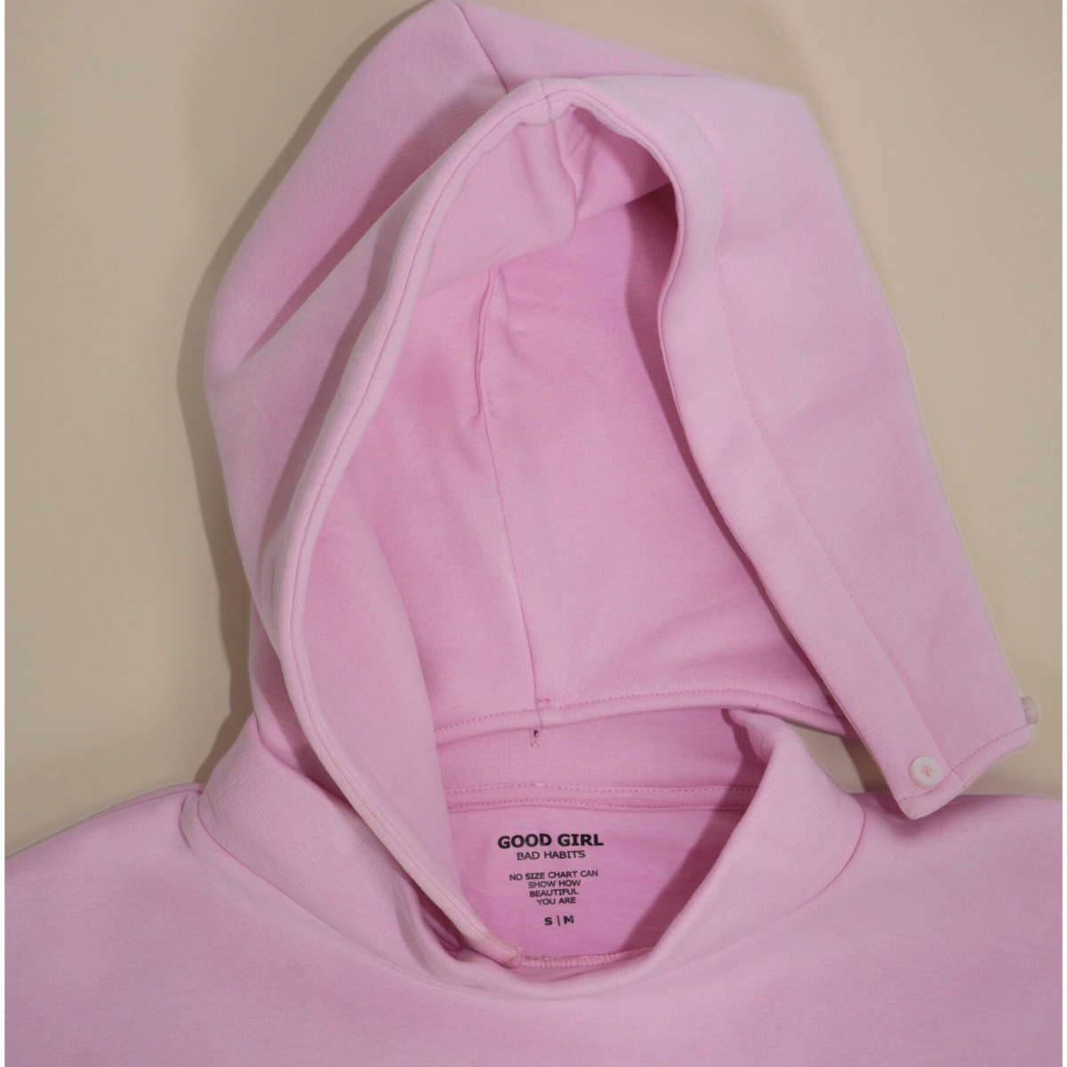 Hoodie “BAD GIRLS GO TO PARIS” – Pink / Beige / Light Blue