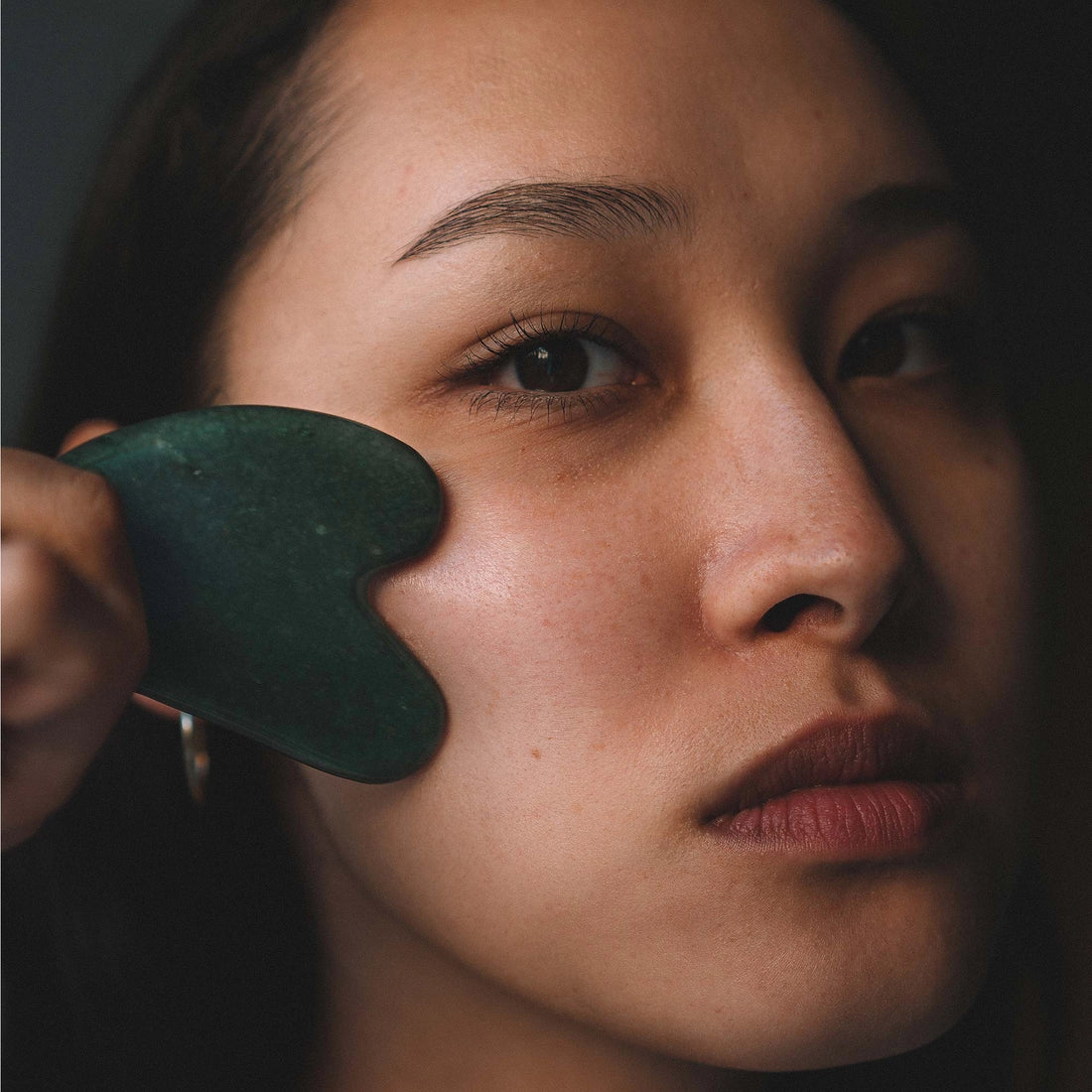 Gua Sha Jade - Ansiktsmassage Sten, Jade Roller