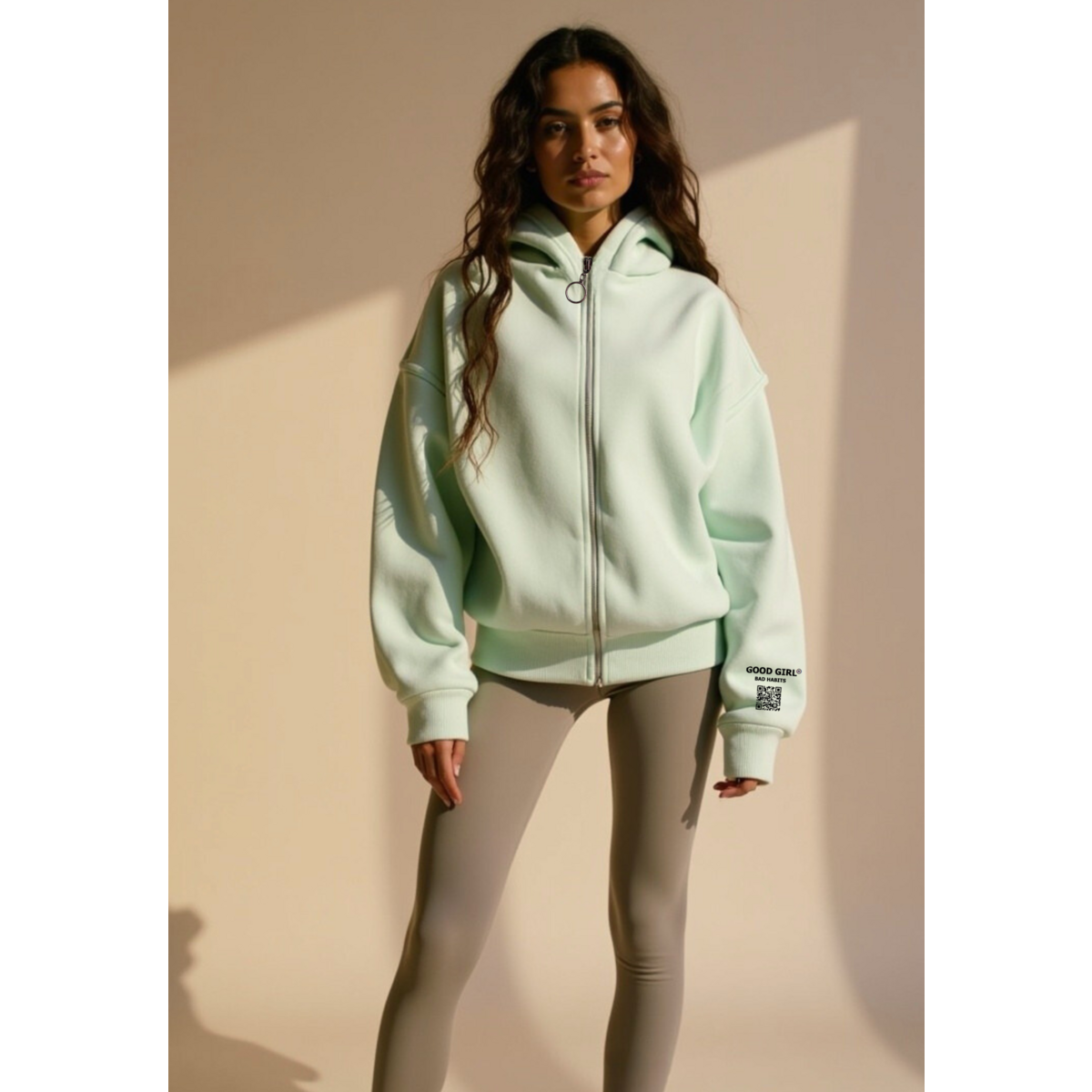 GGBH Zip Hoodie – Light Pink • Beige • Black • Mint