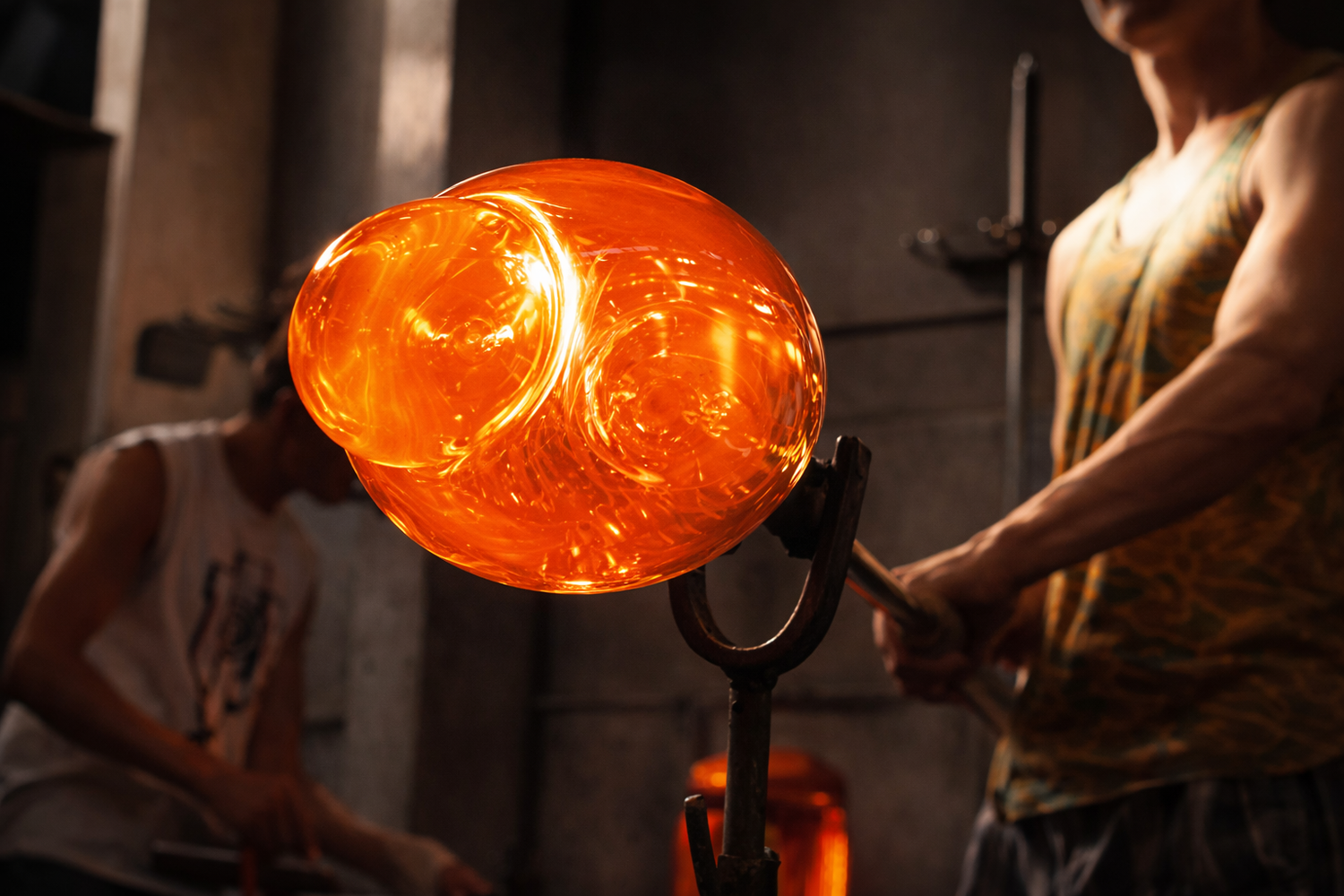 Molly | Lykta i handblåst kristall med platinakant