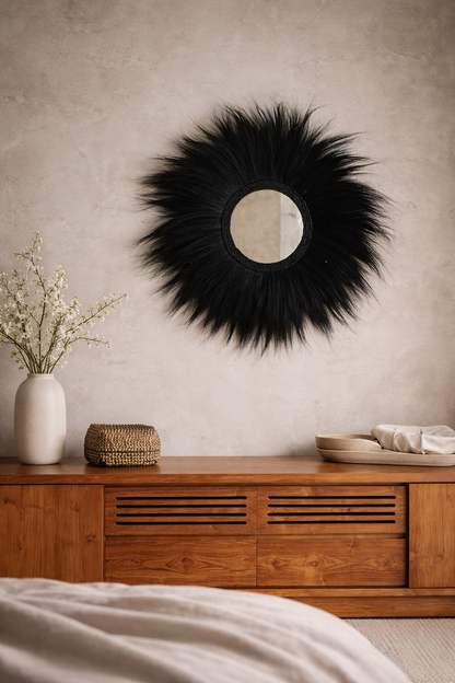 The Simba Mirror - Black -Ø100 cm