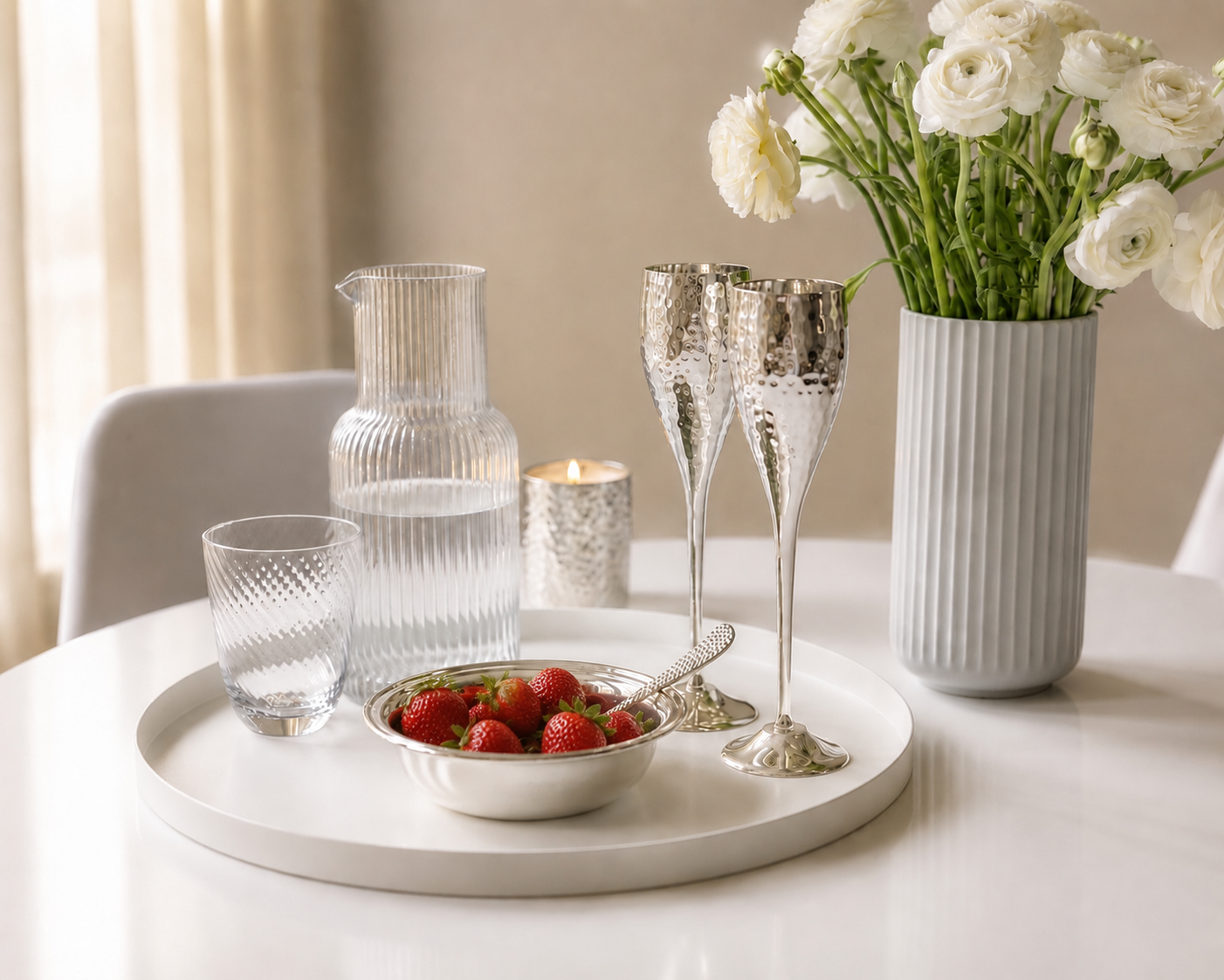 Dodo Champagnerglas in Silber 2er-Set | EDZARD