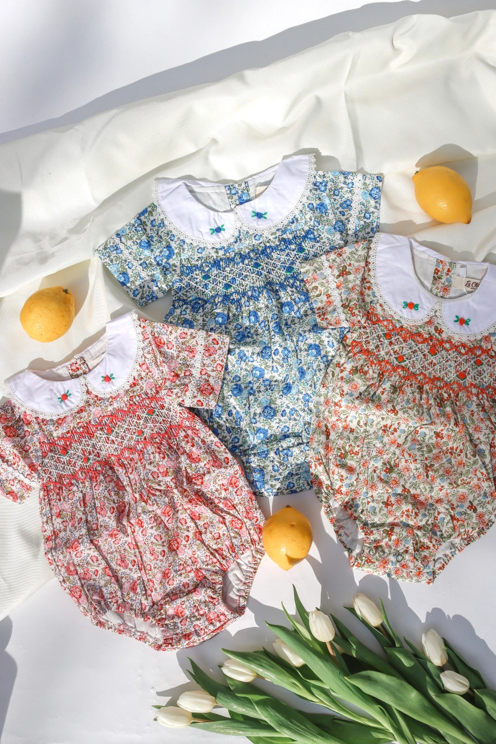 Bella: Hand-smocked Romper, La Olivia Kids