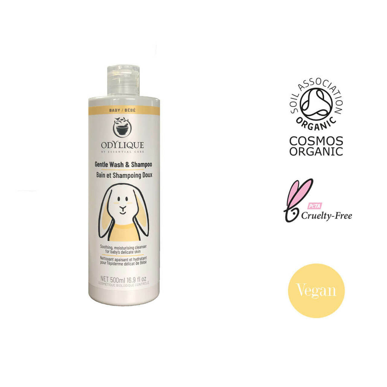 Gel Lavant et Shampooing Doux Bébé 500ml – Odylique