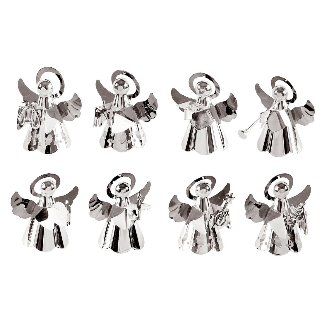 EDZARD | Julänglar med Instrument – Set om 8 (Silverpläterade)