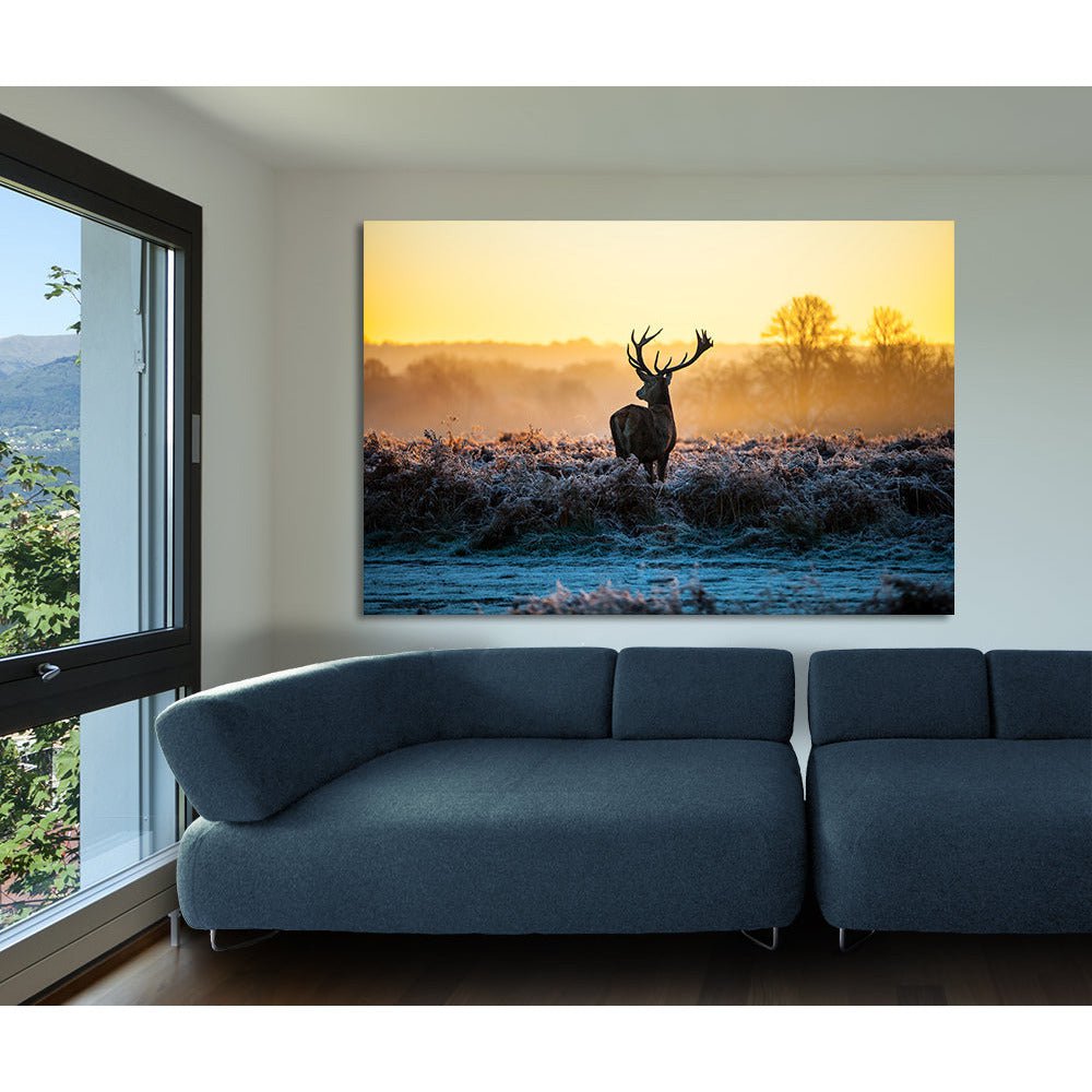 Acrylic Glass – Winter Stag at Dawn