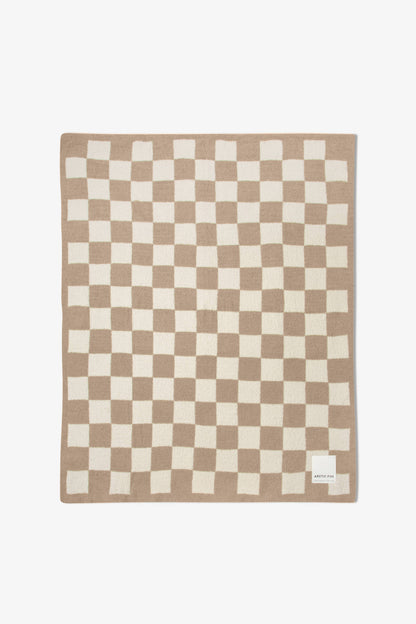 Teddy-filt i beige rutmönster | Arctic Fox &amp; Co.