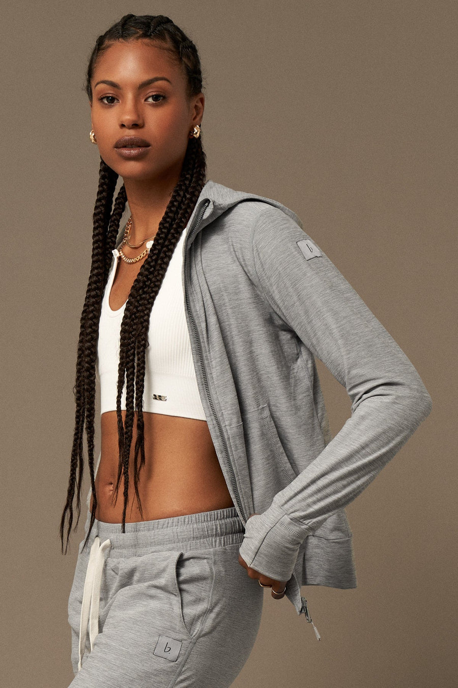 Easy Jacket in Melange Grey, Believe Athletics