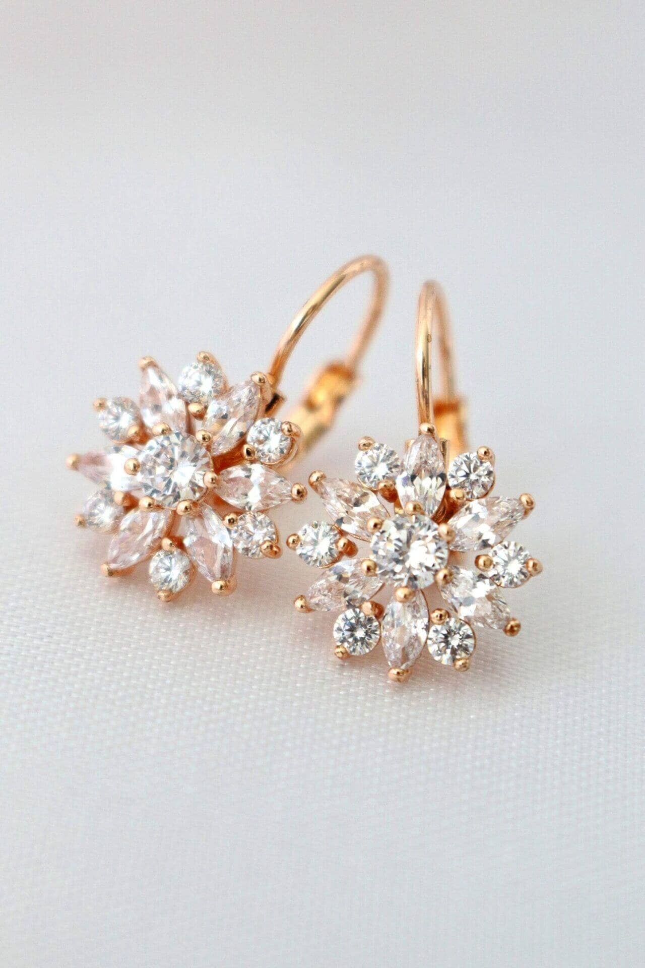 Diamant-Sonnenblume | 18 Karat Roségold &amp; Zirkonia