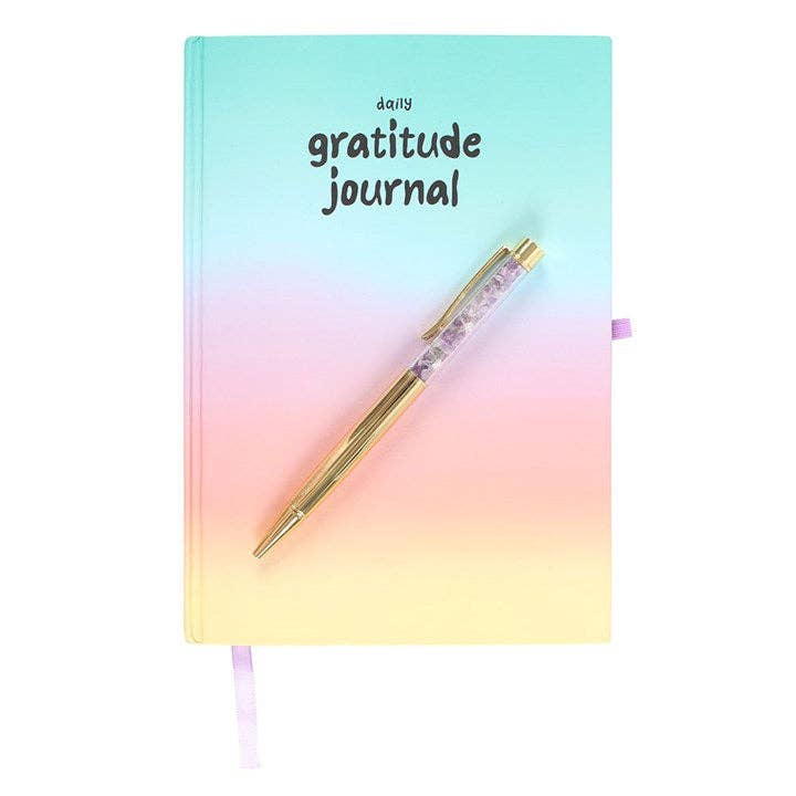 Mindful Moments Dankbarkeits-Tagebuch inkl. Stift m. Amethystkristallen