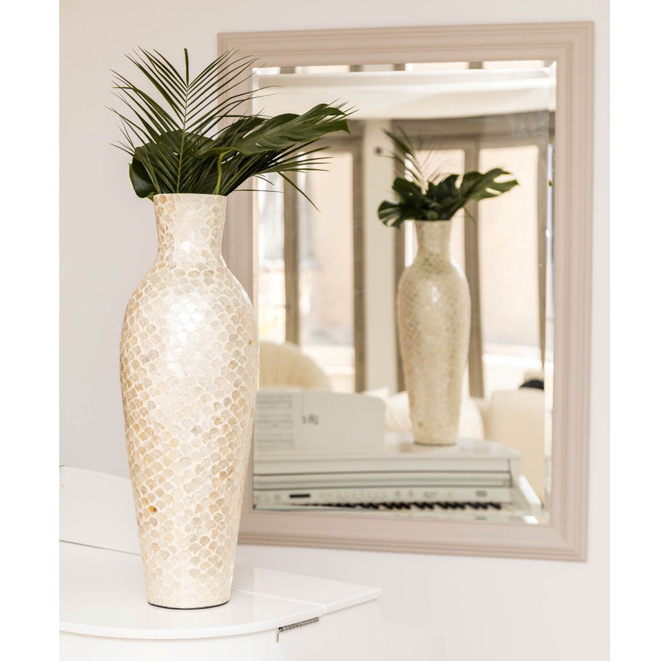 Pearly White Floor Vase – Mother of Pearl