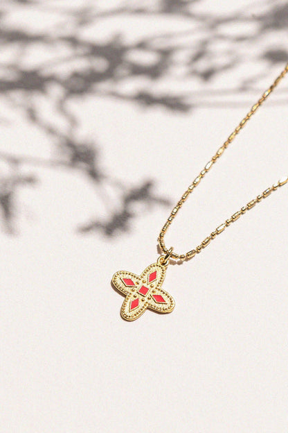 Guldhalsband Adriana röd emalj | Bacci Paris