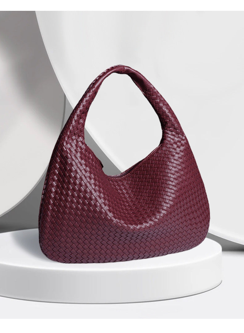 Vegane gewebte Schultertasche, Größe L