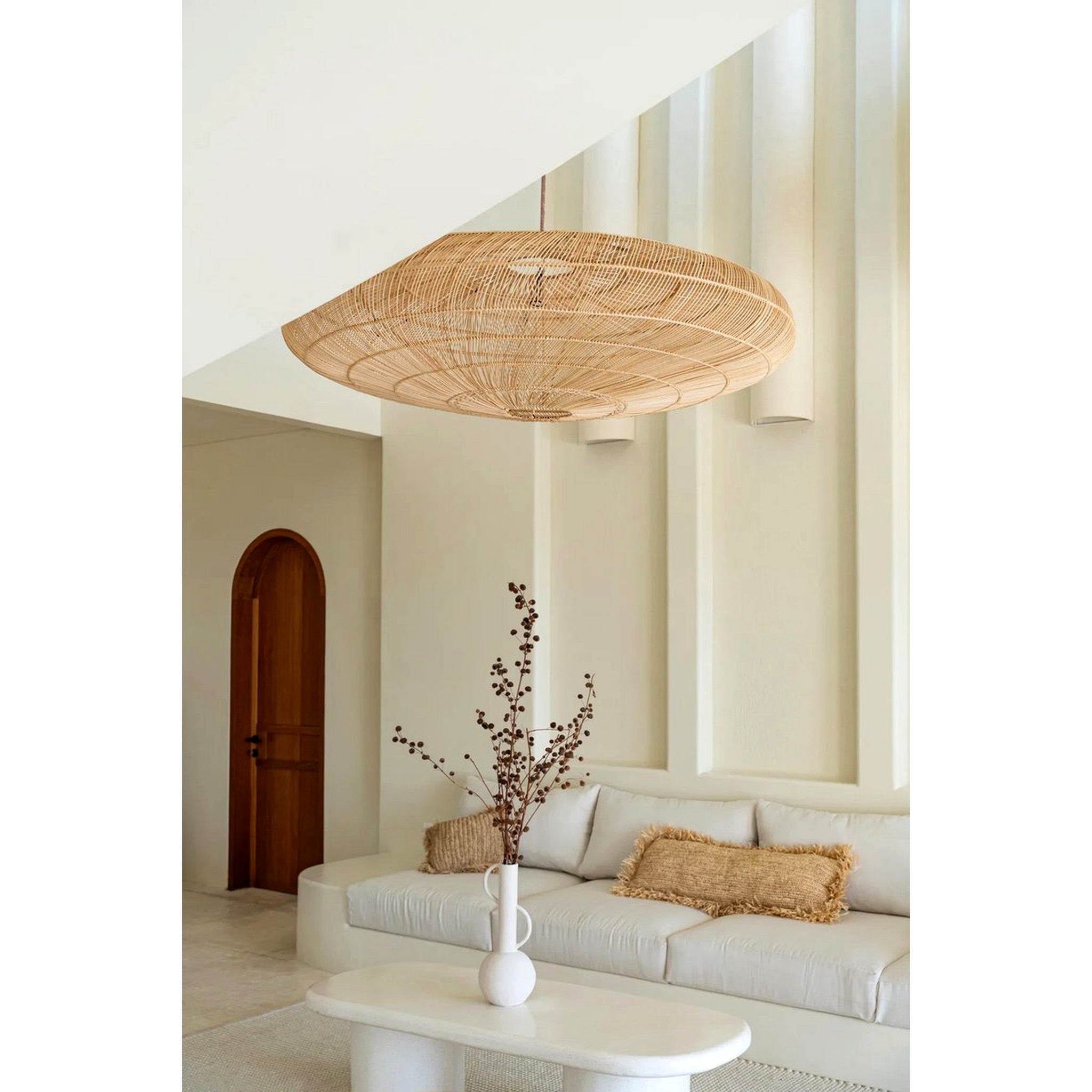 The Raffia Cushion Cover Rectangular - Natural - 35x100