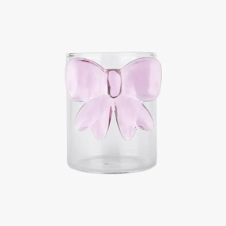 Schleifen-Becherglas | Rosa Rosette