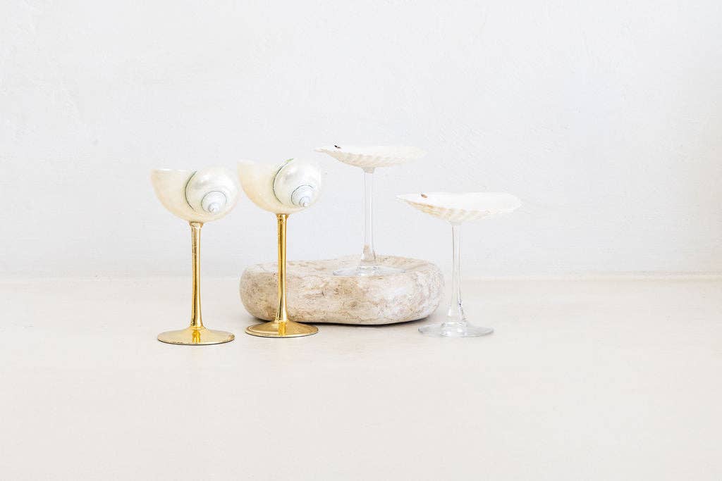 The Seaside Sipping Set – Shell Cocktail Glass Bundle