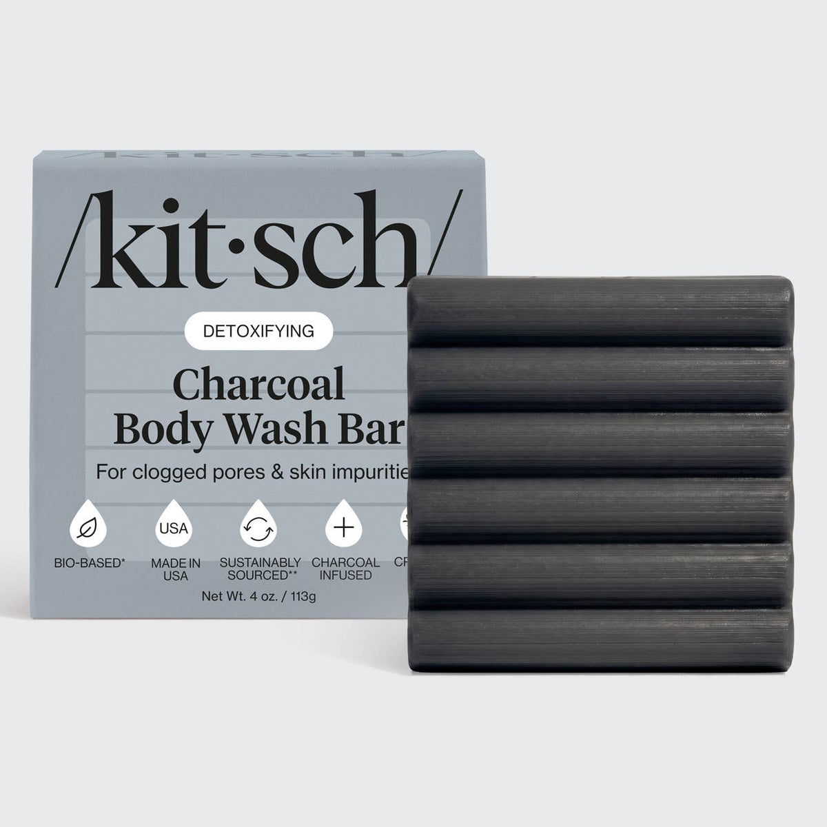Kitsch Detoxifying Solid Body Wash – Charcoal 113 g