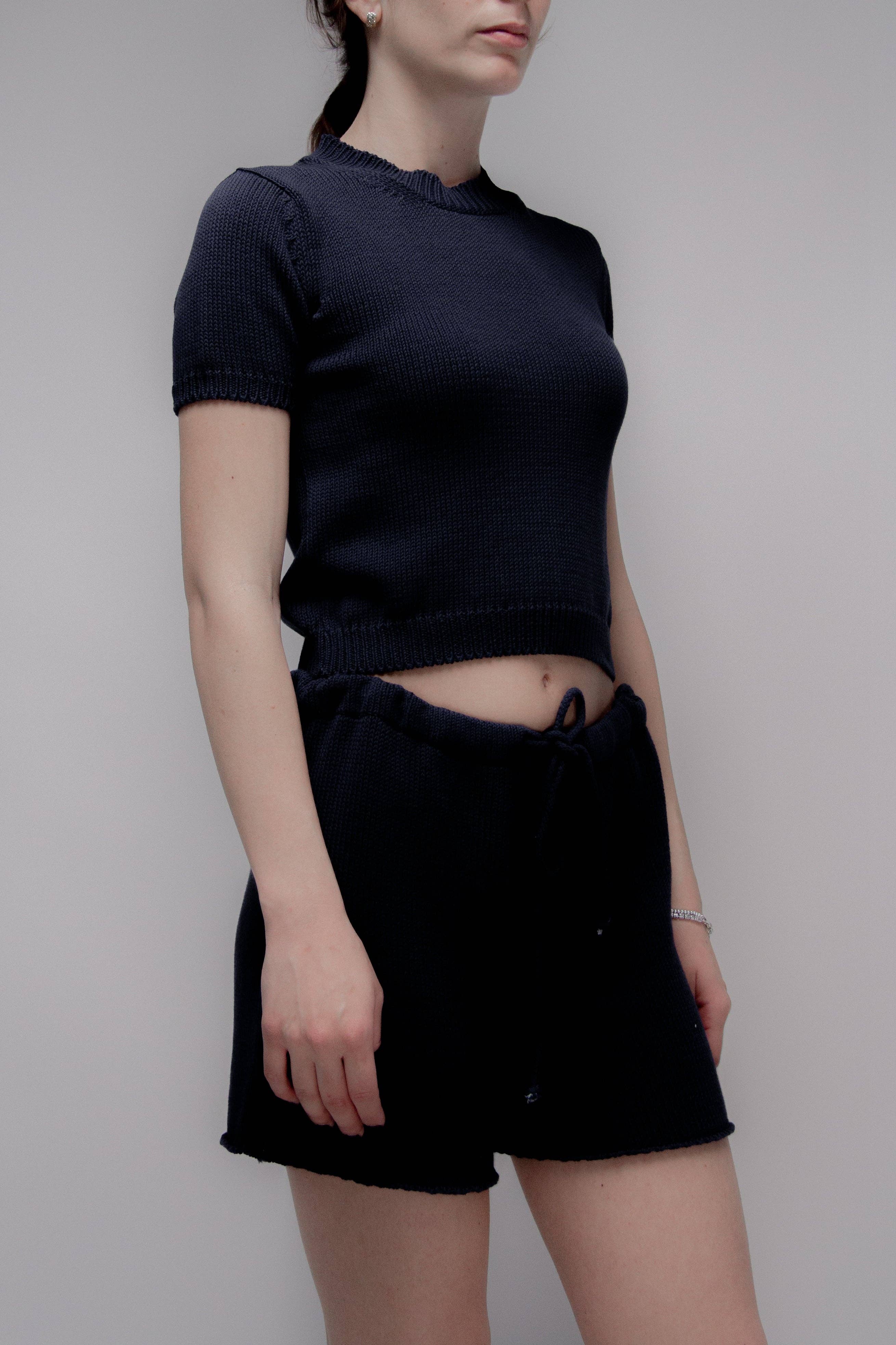 Finstickade bomullsshorts med dragsko | Lèmme