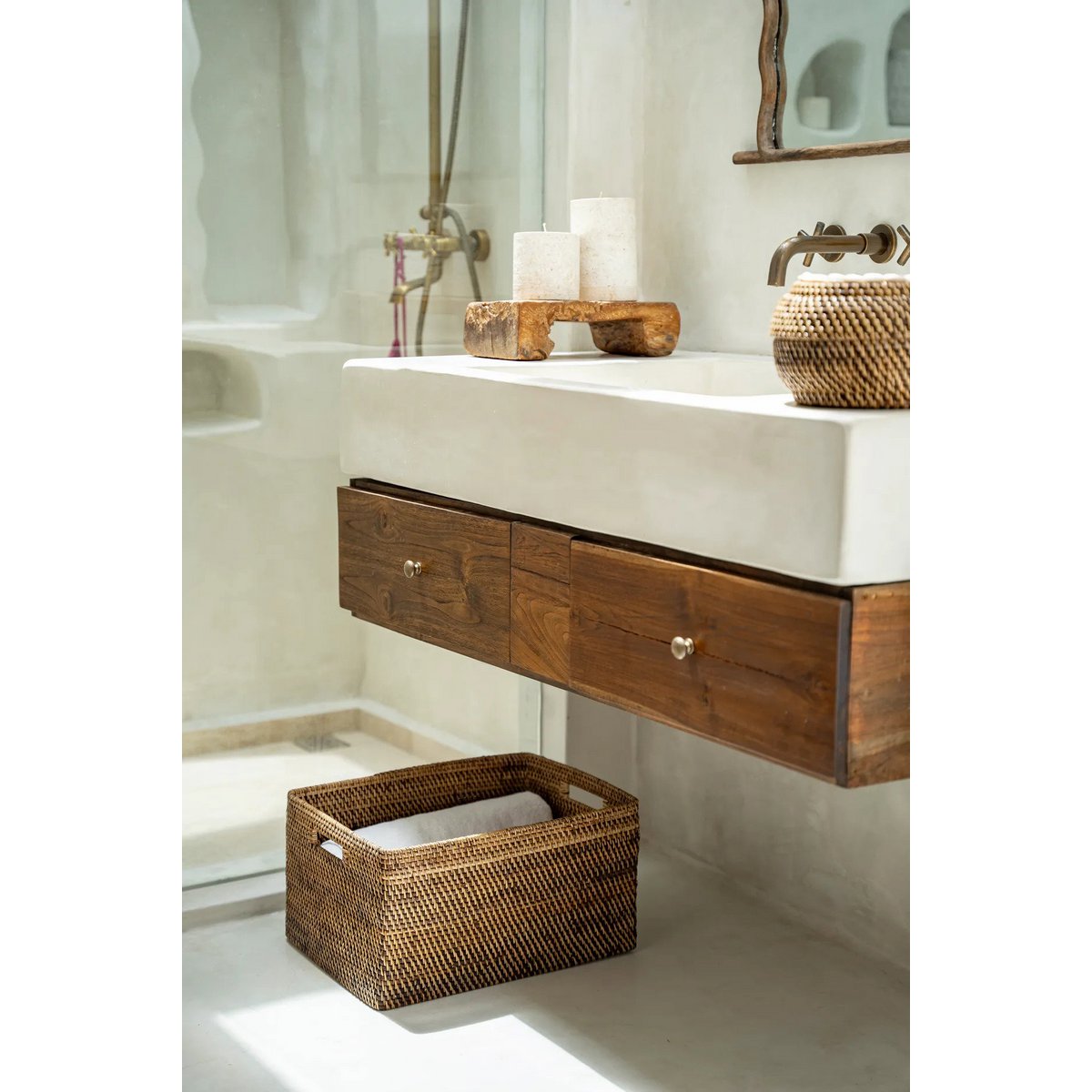 Colonial Magazine Basket – Naturbrun (Large