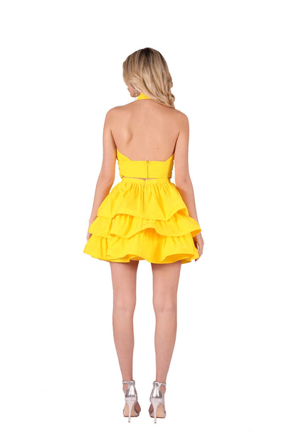 Short dress in yellow with bow, Kuea Italian Style