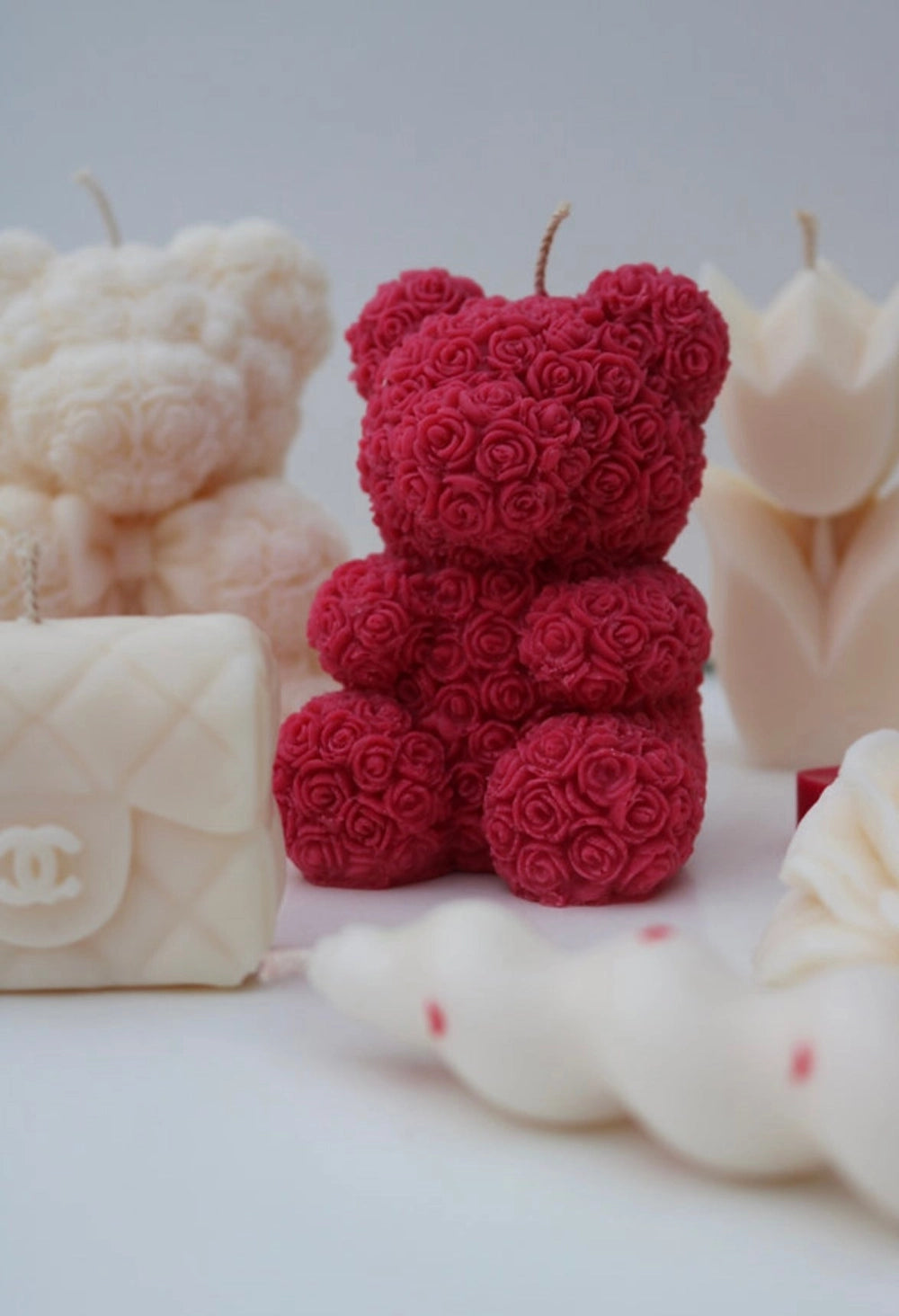Love Bears Red Roses | - Organic Scented Candles of Soy & Rapeseed Wax from France