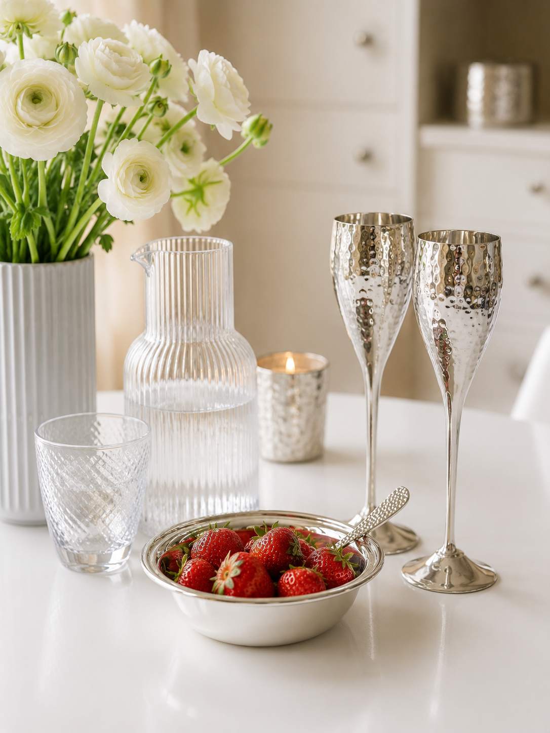 Dodo Champagnerglas in Silber 2er-Set | EDZARD