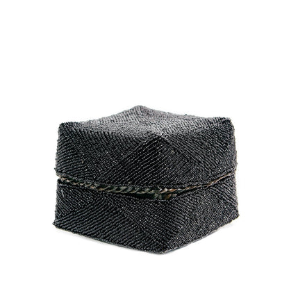 Beaded Box i bambu – Black (Medium)