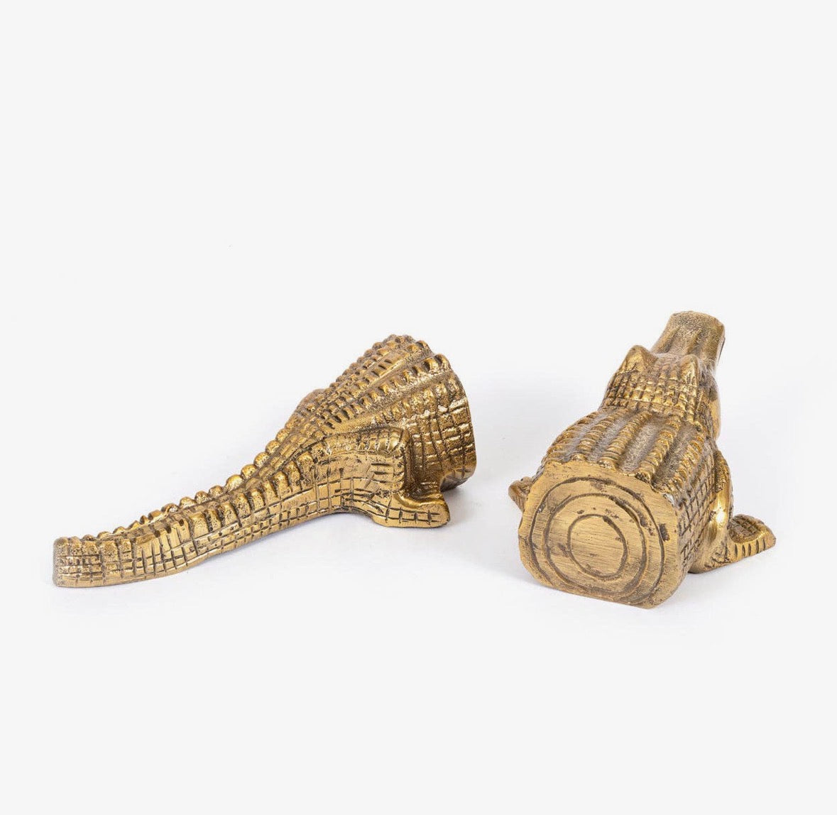 The Crocodile Book Stands - Brass