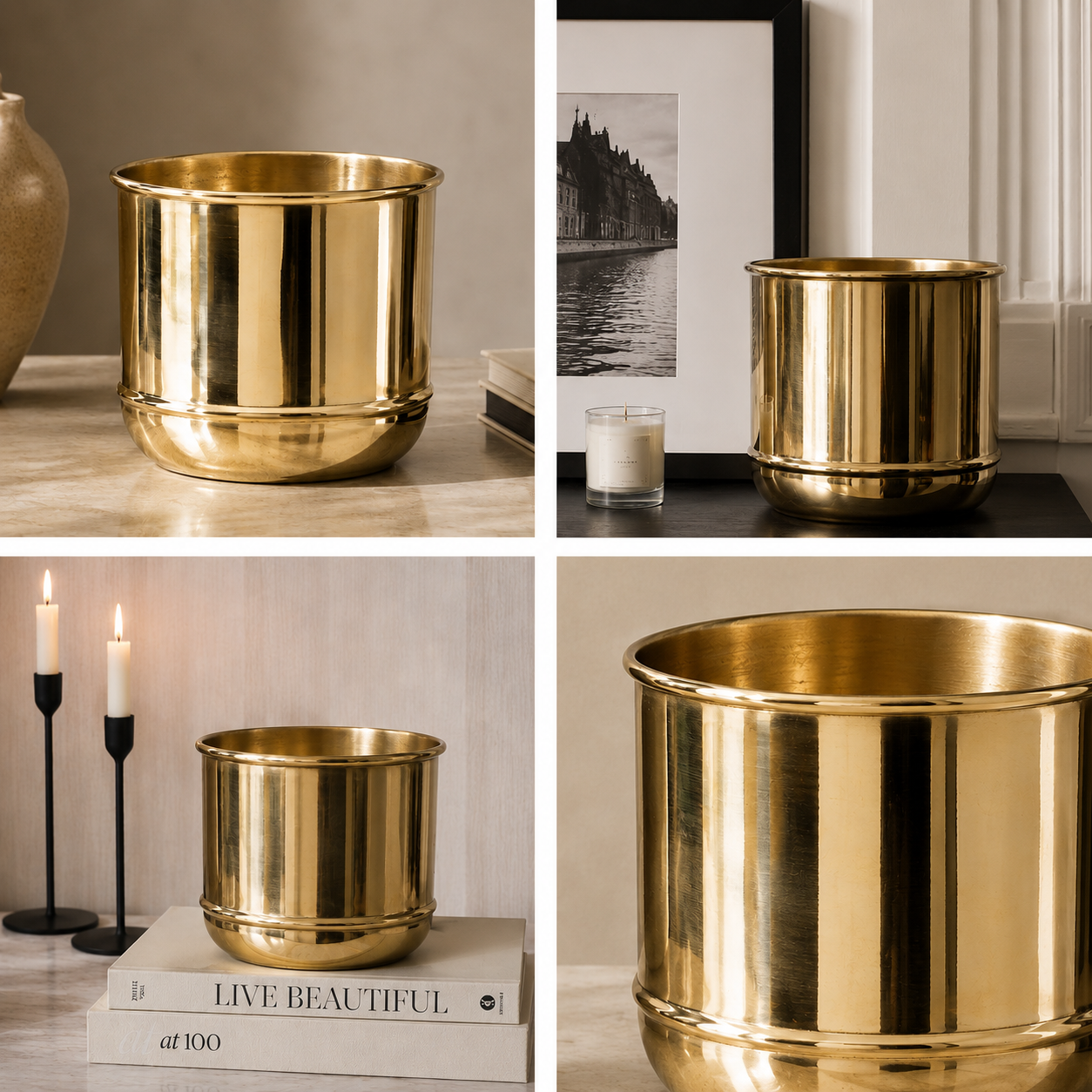 Genuine Brass Plant Pot – Polished Brass