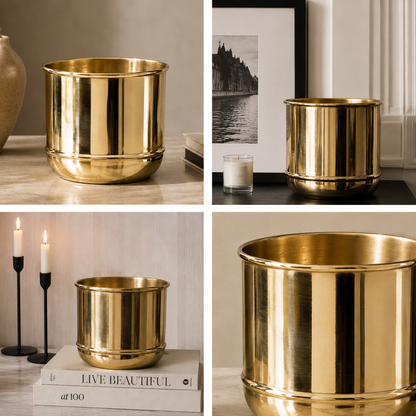 Genuine Brass Plant Pot – Polished Brass