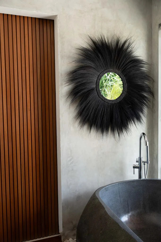 The Simba Mirror - Black -Ø100 cm