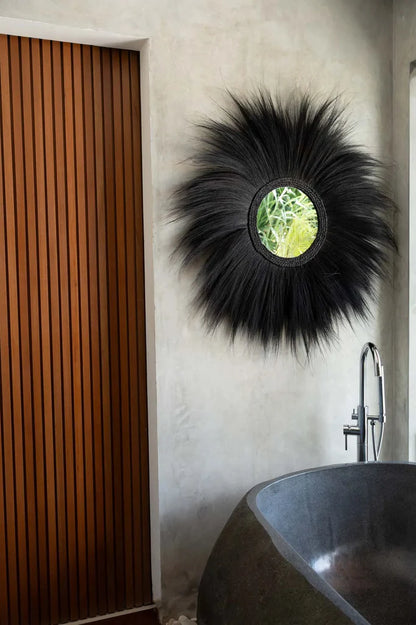 The Simba Mirror - Black -Ø100 cm