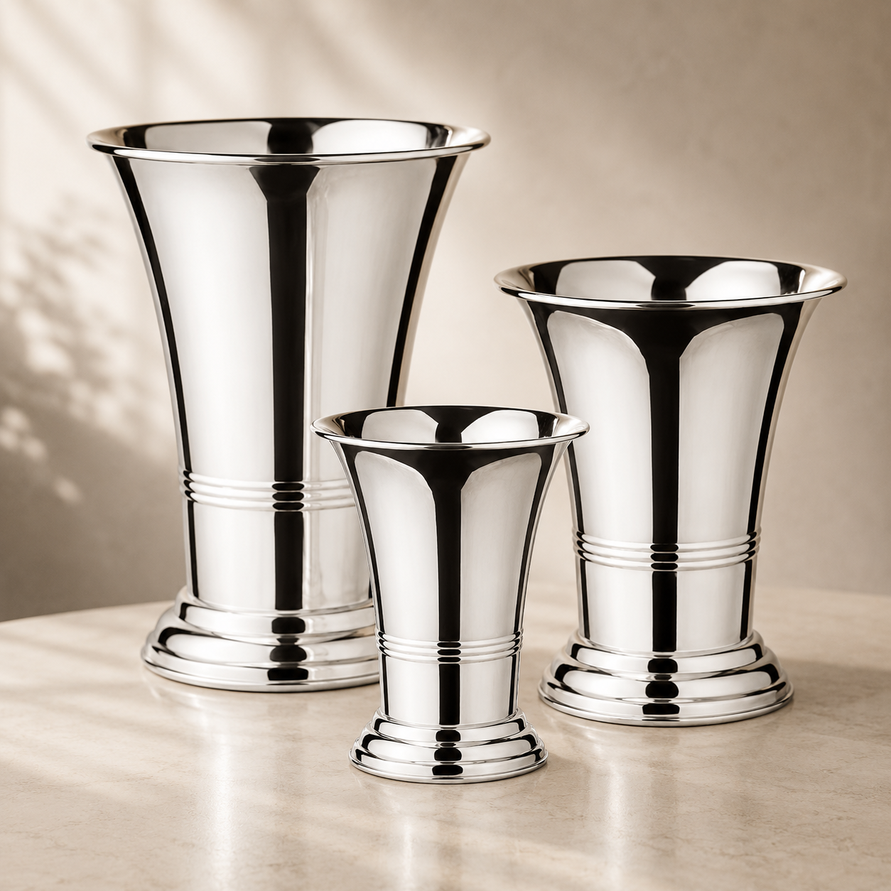 Vase Tromba argenté 15 cm | EDZARD
