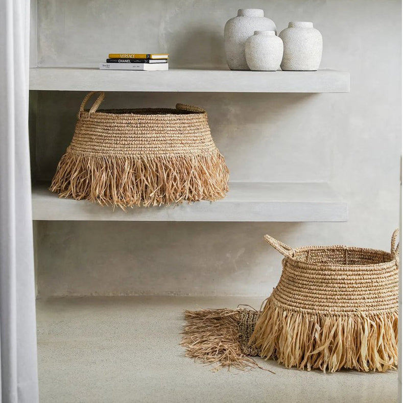 Raffia Deluxe förvaringskorg – natur (M)