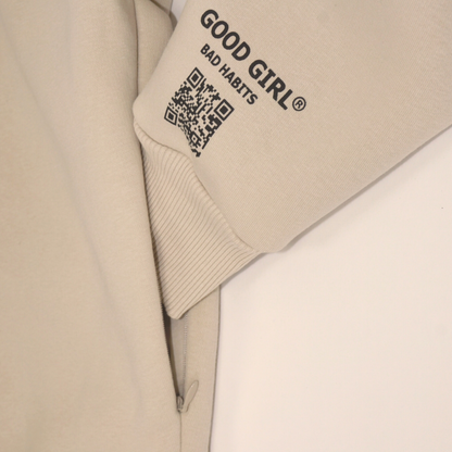 Hoodie “BAD GIRLS GO TO PARIS” – Pink / Beige / Light Blue