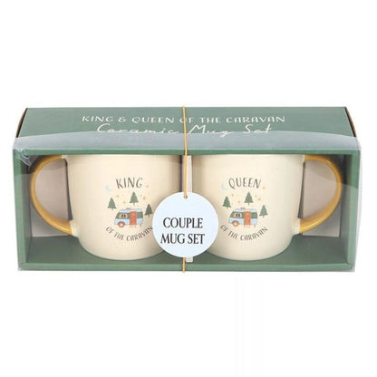 King &amp; Queen of the Caravan – Set med 2 keramikmuggar (400 ml)