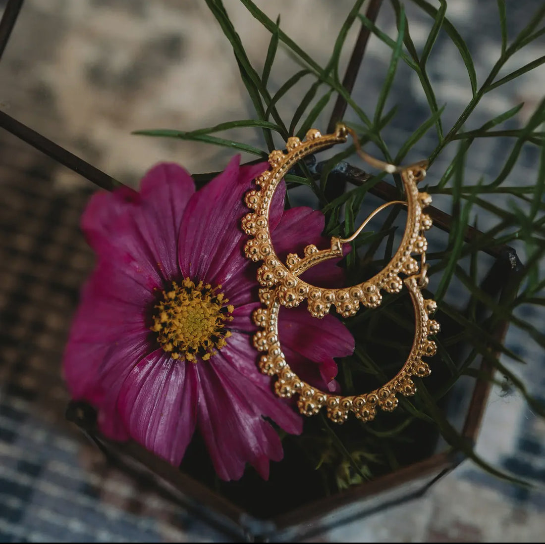 Indian Deity Hoop Earrings